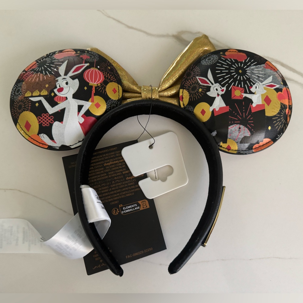 Disney Loungefly Lunar Year Rabbit 2023 Minnie Mouse Ears with Bow Headband -New